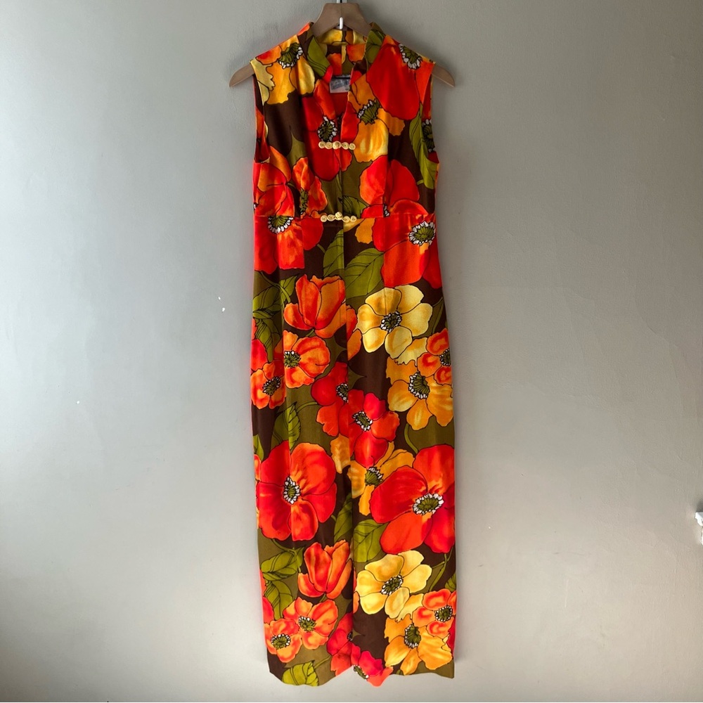 VINTAGE Hawaiian Floral Maxi Dress - Picture 2 of 8